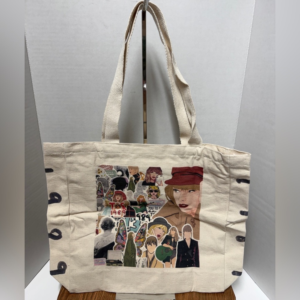 Taylor Swift 1989 Album Canvas Tote Bag Collage of Pictures NWOT